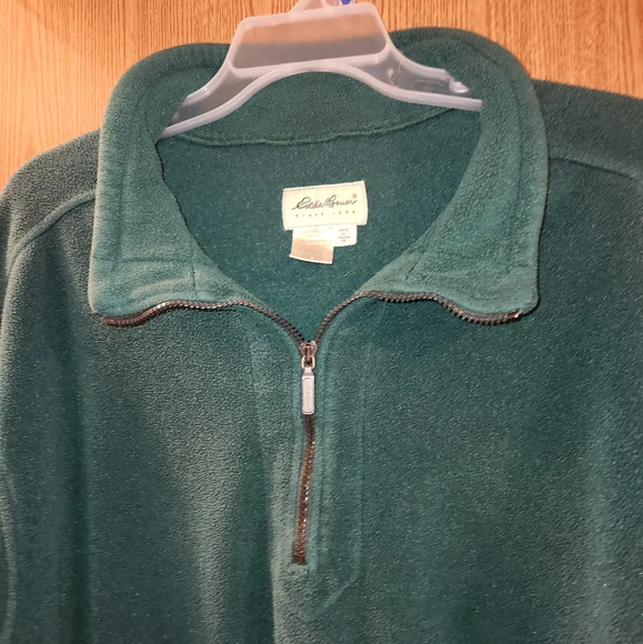 Eddie Bauer Men's XL Dark Hunter Green Fleece Pullover - Picture 9 of 10